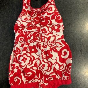 2 red and white rompers